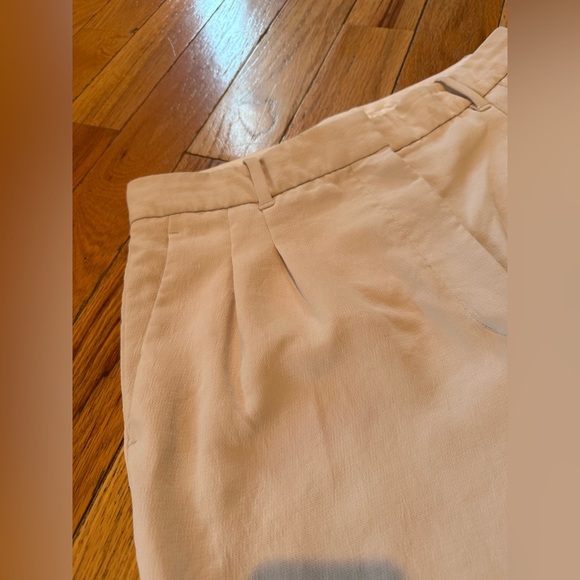 Wilfred Aritzia High Rise Pleated Wide Leg Trouser Pants Womens Size 12 Ivory - Picture 4 of 15